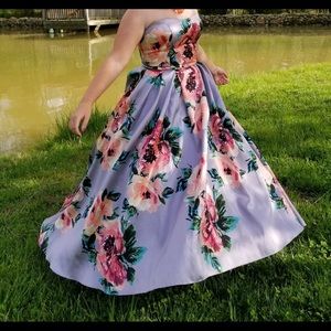 Camille Strapless Prom dress worn 1x, size 14